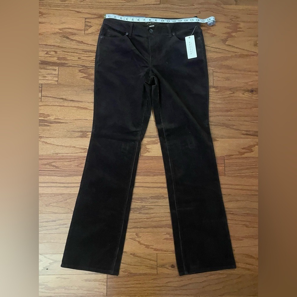 Sonoma- Women's Brown Ribbed Jeans Size 10 - Picture 3 of 7